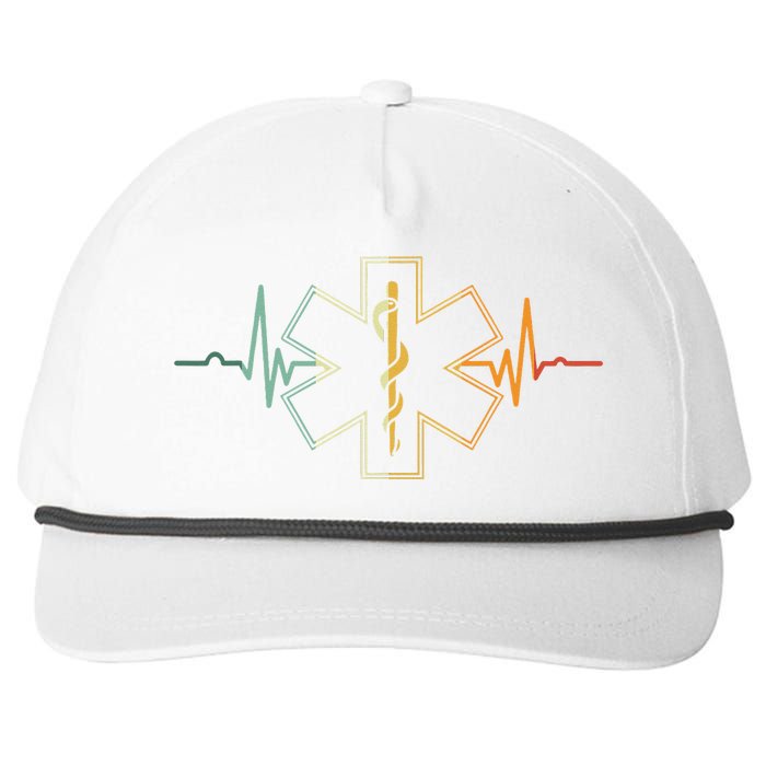 EMT Heartbeat Medical Worker First Responder Health Worker Snapback Five-Panel Rope Hat