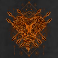 Elephant Head Mandala 7 Panel Mesh Trucker Snapback Hat