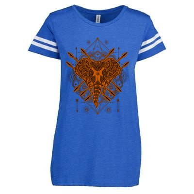 Elephant Head Mandala Enza Ladies Jersey Football T-Shirt