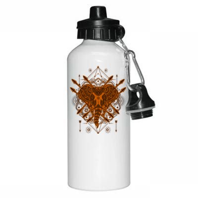 Elephant Head Mandala Aluminum Water Bottle