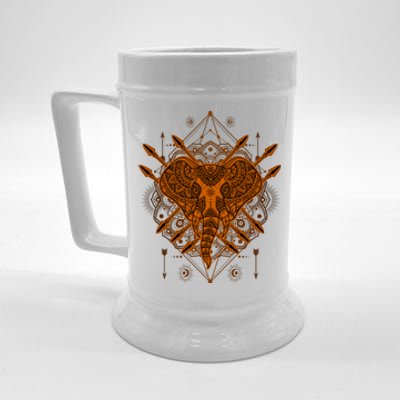 Elephant Head Mandala Beer Stein