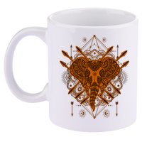 Elephant Head Mandala 11oz C Handle Ceramic Mug
