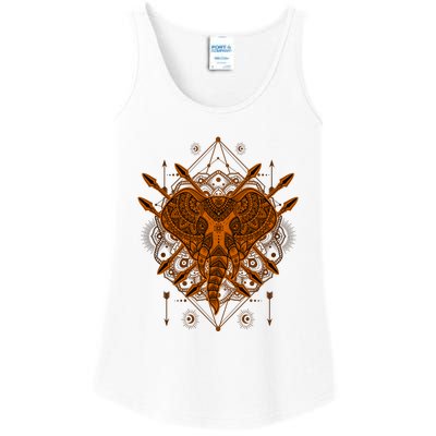 Elephant Head Mandala Ladies Essential Tank