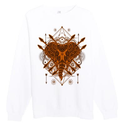 Elephant Head Mandala Premium Crewneck Sweatshirt