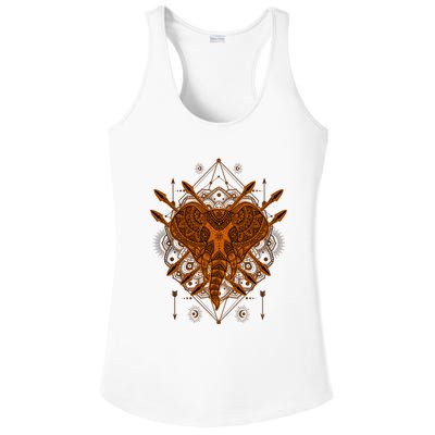 Elephant Head Mandala Ladies PosiCharge Competitor Racerback Tank