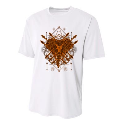 Elephant Head Mandala Performance Sprint T-Shirt