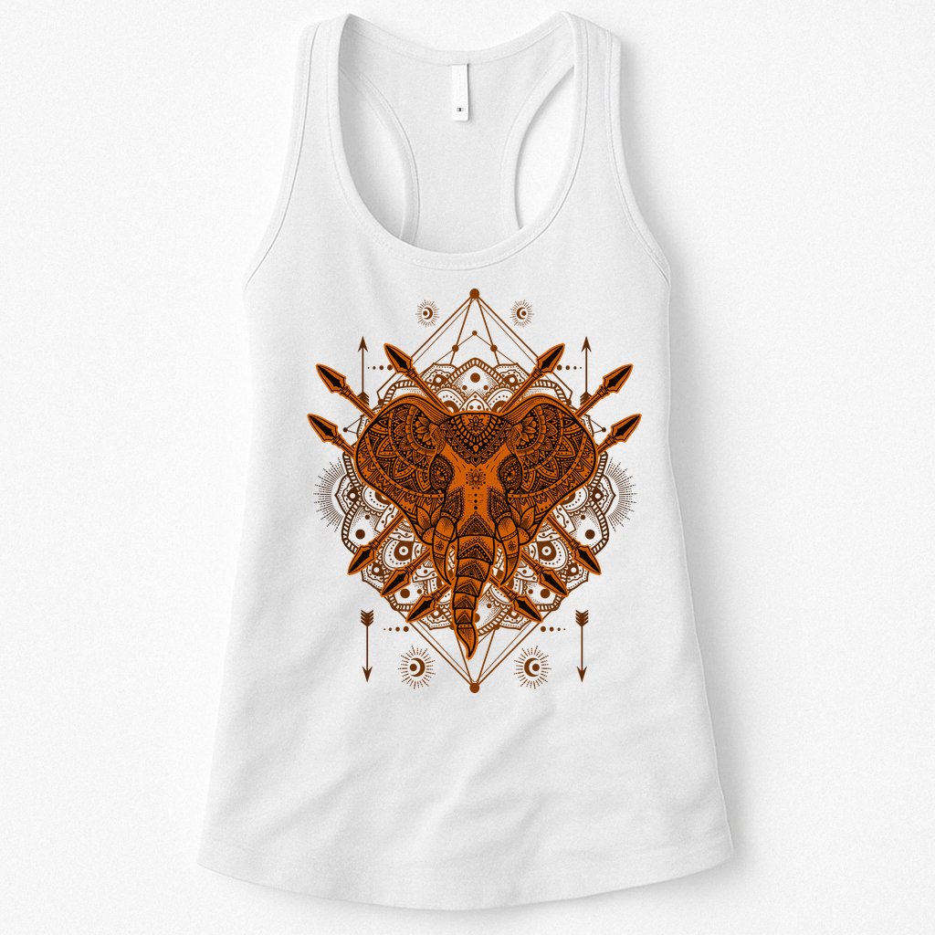 Elephant Head Mandala Womens Tank Top