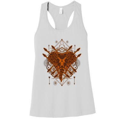 Elephant Head Mandala Women's Racerback Tank