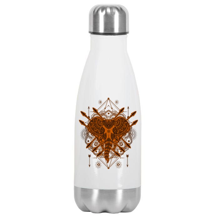 Elephant Head Mandala Stainless Steel Insulated Water Bottle