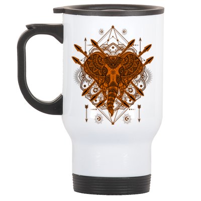 Elephant Head Mandala Stainless Steel Travel Mug