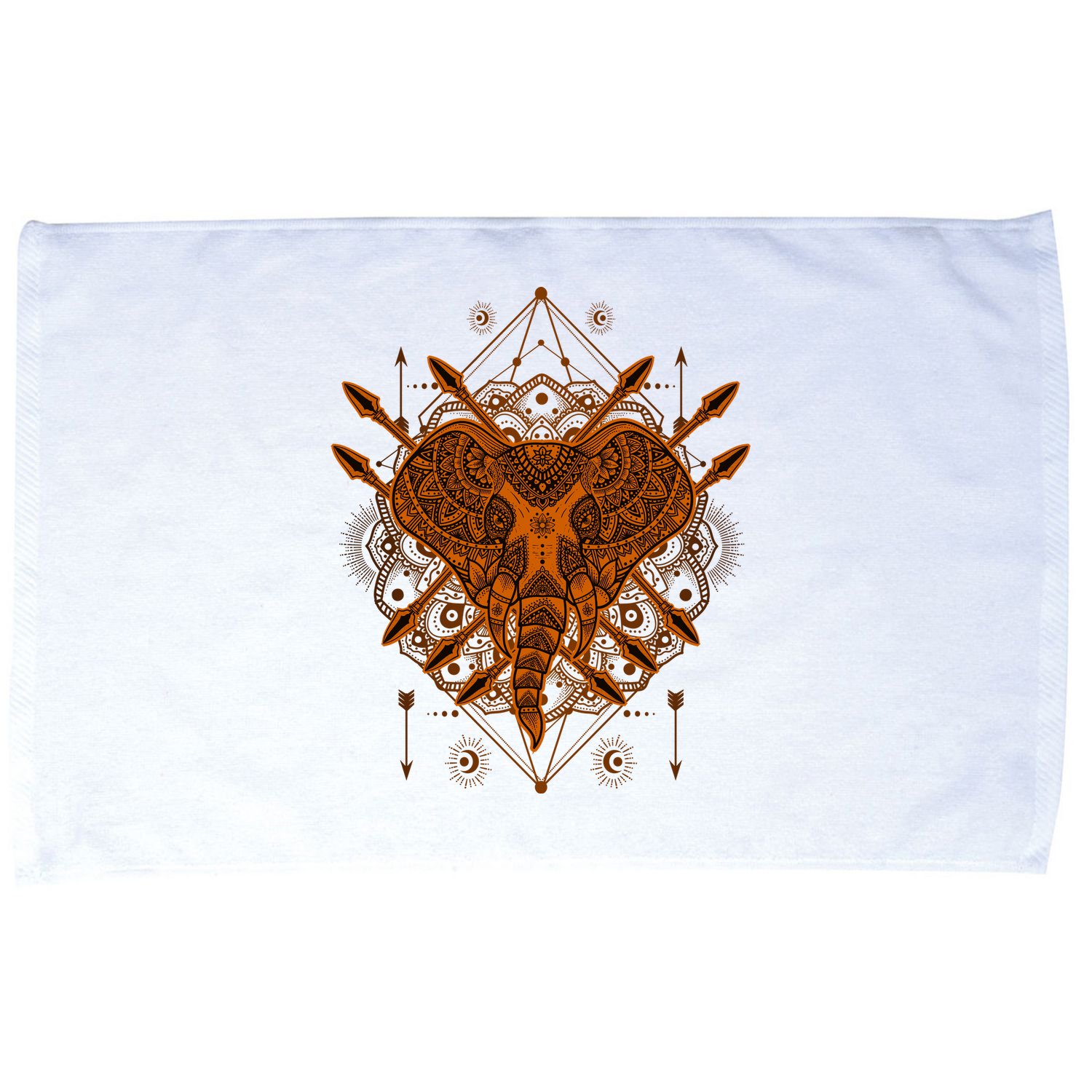 Elephant Head Mandala Microfiber Hand Towel