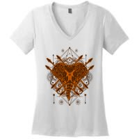 Elephant Head Mandala Women's V-Neck T-Shirt