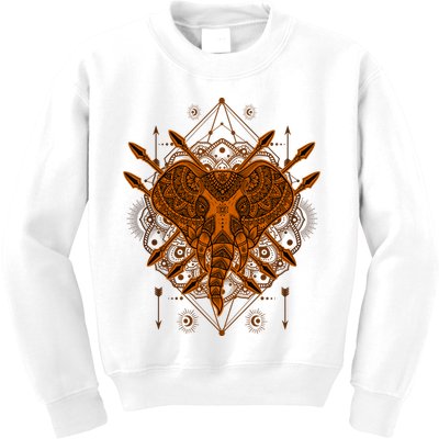 Elephant Head Mandala Kids Sweatshirt