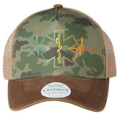 EMT Heartbeat Medical Worker First Responder Health Worker Legacy Tie Dye Trucker Hat