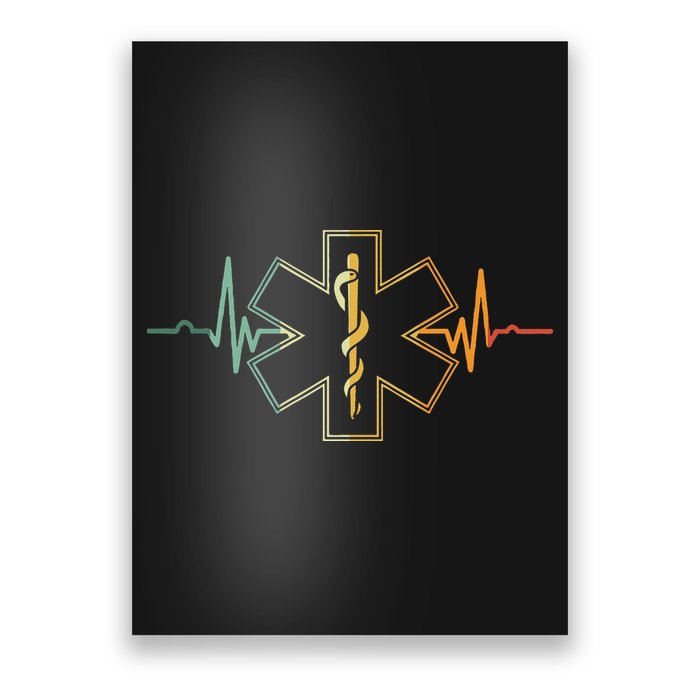 EMT Heartbeat Medical Worker First Responder Health Worker Poster