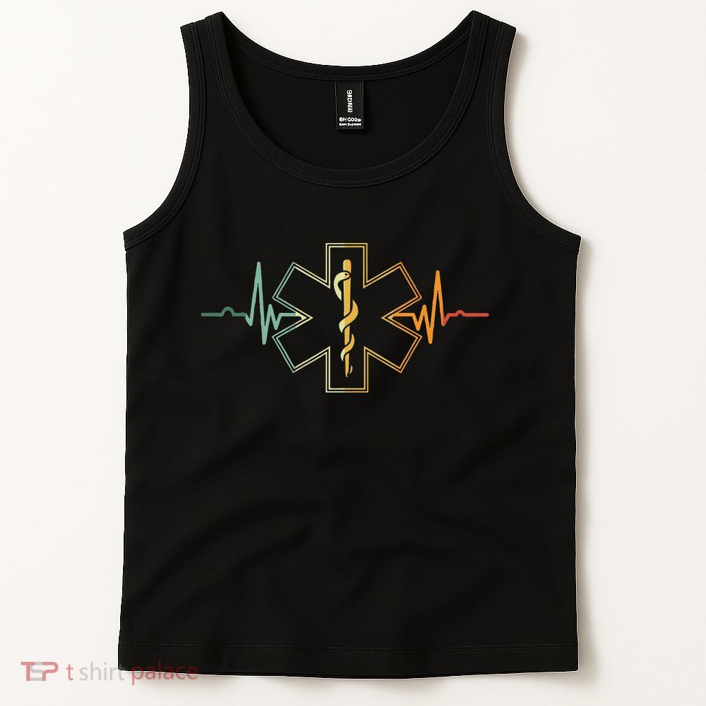 EMT Heartbeat Medical Worker First Responder Health Worker Tank Top