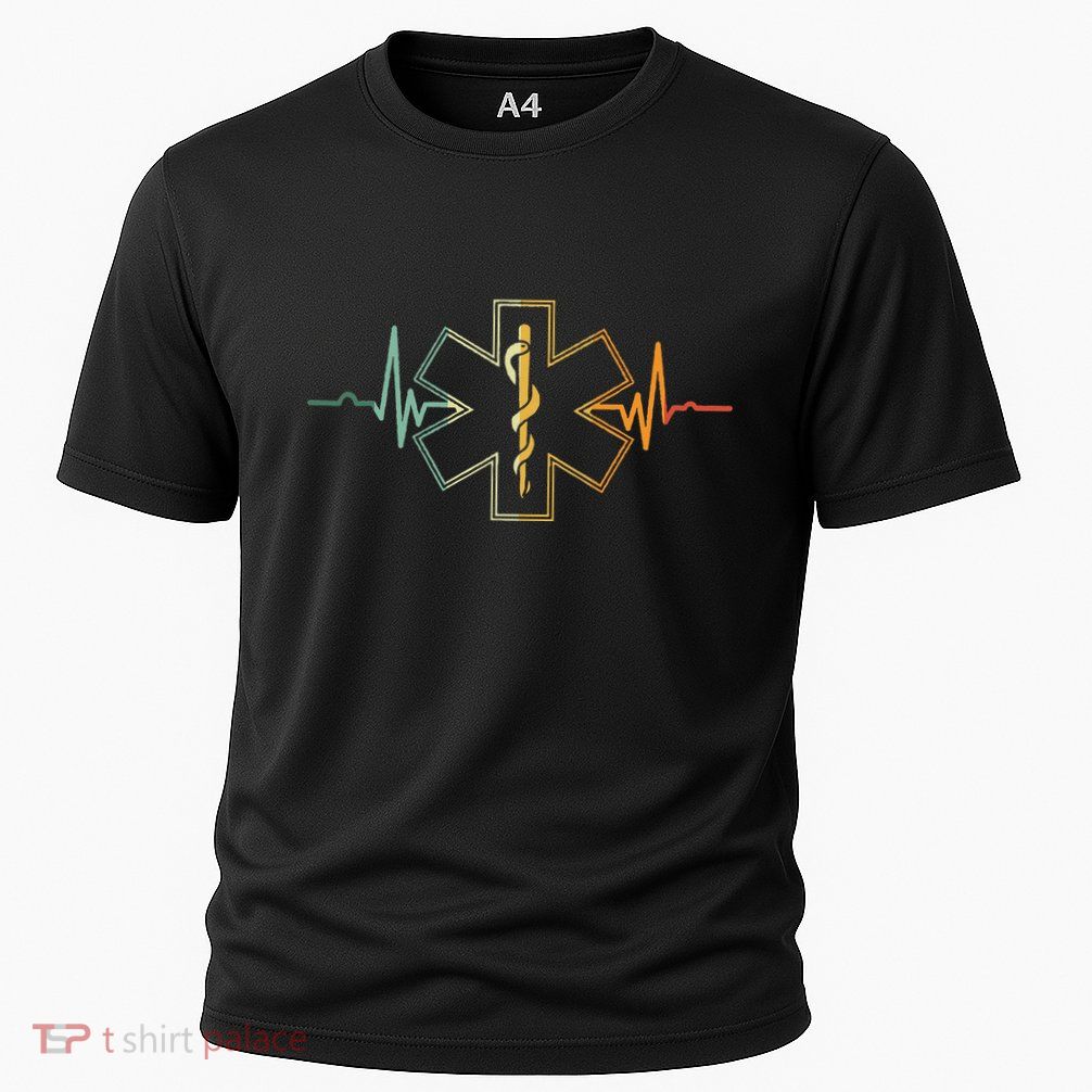 EMT Heartbeat Medical Worker First Responder Health Worker Performance Shirt