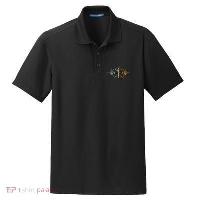 EMT Heartbeat Medical Worker First Responder Health Worker Dry Zone Grid Polo