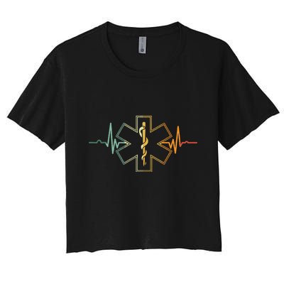 EMT Heartbeat Medical Worker First Responder Health Worker Crop Top