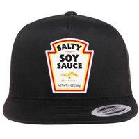 Easy Halloween Matching Costume Salty Soy Sauce Bottle Label Flat Bill Trucker Hat