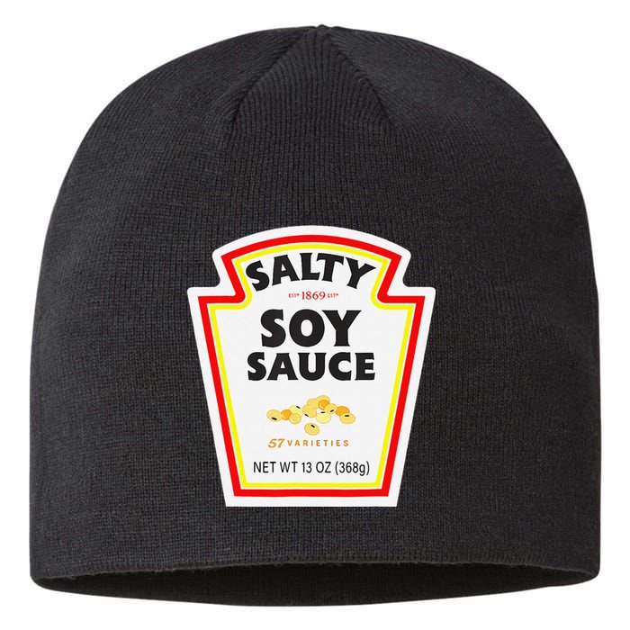 Easy Halloween Matching Costume Salty Soy Sauce Bottle Label Sustainable Beanie