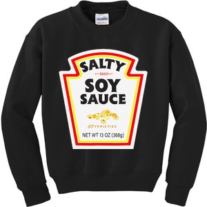 Easy Halloween Matching Costume Salty Soy Sauce Bottle Label Kids Sweatshirt