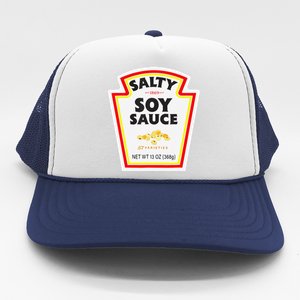 Easy Halloween Matching Costume Salty Soy Sauce Bottle Label Trucker Hat