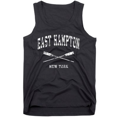 East Hampton New York Vintage Nautical Crossed Oars Tank Top