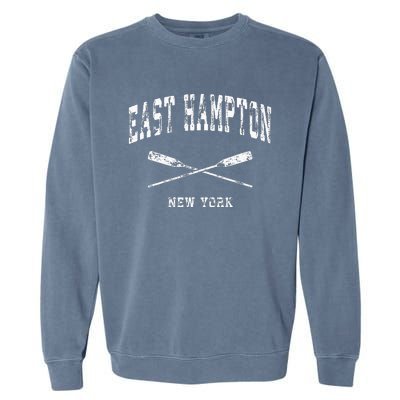 East Hampton New York Vintage Nautical Crossed Oars Garment-Dyed Sweatshirt