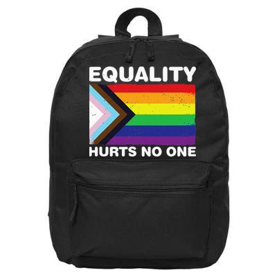Equality Hurts No One Inclusive Progress Pride Flag 16 in Basic Backpack