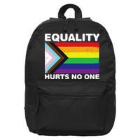 Equality Hurts No One Inclusive Progress Pride Flag 16 in Basic Backpack