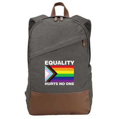 Equality Hurts No One Inclusive Progress Pride Flag Cotton Canvas Backpack