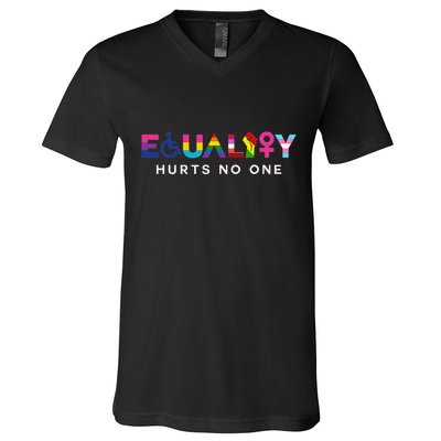 Equality Hurts No One LGBT Black Disabled  Right Kind V-Neck T-Shirt