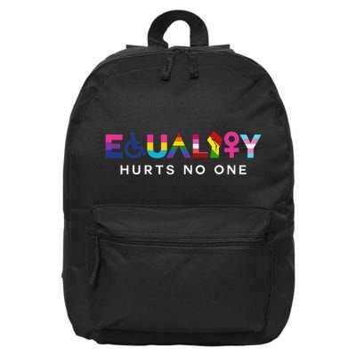 Equality Hurts No One LGBT Black Disabled  Right Kind 16 in Basic Backpack