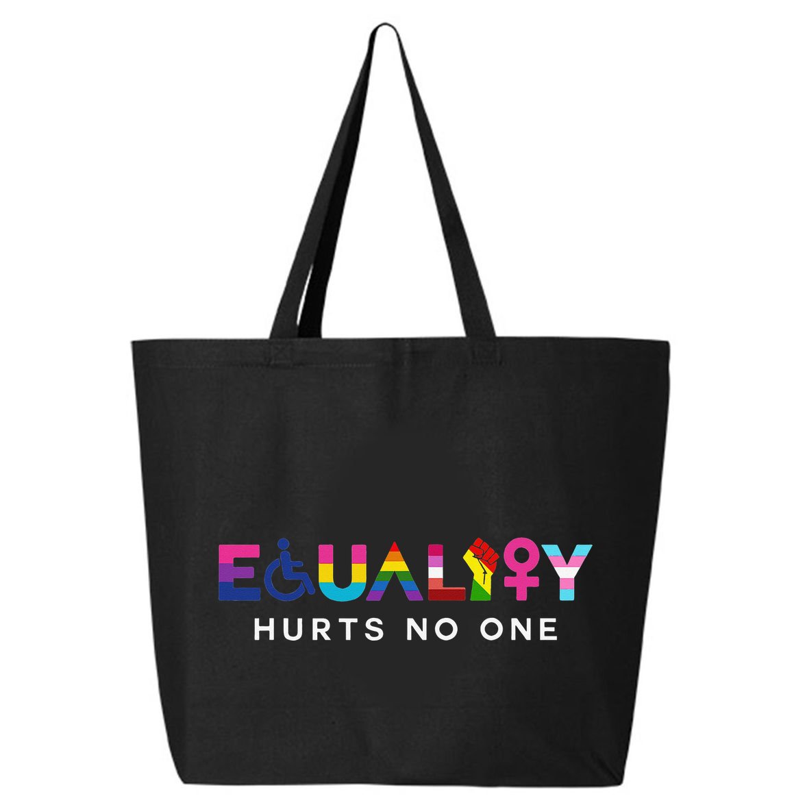 Equality Hurts No One LGBT Black Disabled  Right Kind 25L Jumbo Tote