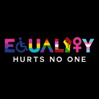 Equality Hurts No One LGBT Black Disabled  Right Kind Cropped Pullover Crew