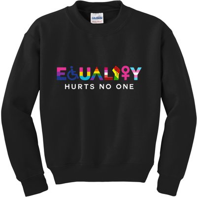 Equality Hurts No One LGBT Black Disabled  Right Kind Kids Sweatshirt