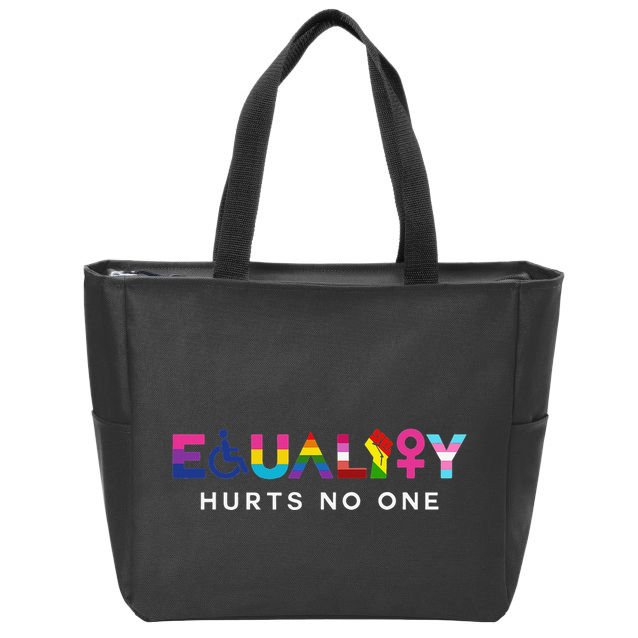 Equality Hurts No One LGBT Black Disabled  Right Kind Zip Tote Bag
