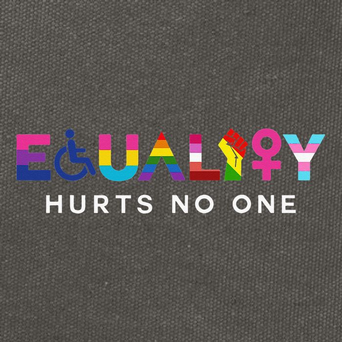 Equality Hurts No One LGBT Black Disabled  Right Kind Cotton Canvas Backpack