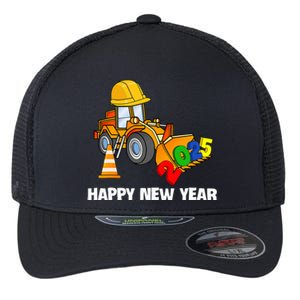 Excavator Happy New Year 2025 Nye Party Flexfit Unipanel Trucker Cap