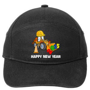 Excavator Happy New Year 2025 Nye Party 7-Panel Snapback Hat