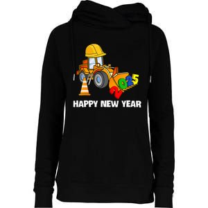 Excavator Happy New Year 2025 Nye Party Womens Funnel Neck Pullover Hood