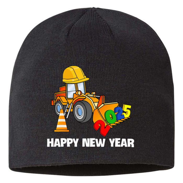 Excavator Happy New Year 2025 Nye Party Sustainable Beanie