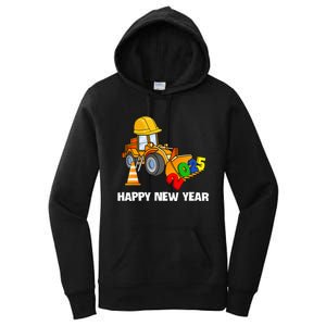 Excavator Happy New Year 2025 Nye Party Women's Pullover Hoodie