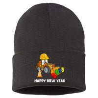 Excavator Happy New Year 2025 Nye Party Sustainable Knit Beanie