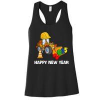 Excavator Happy New Year 2025 Nye Party Women's Racerback Tank