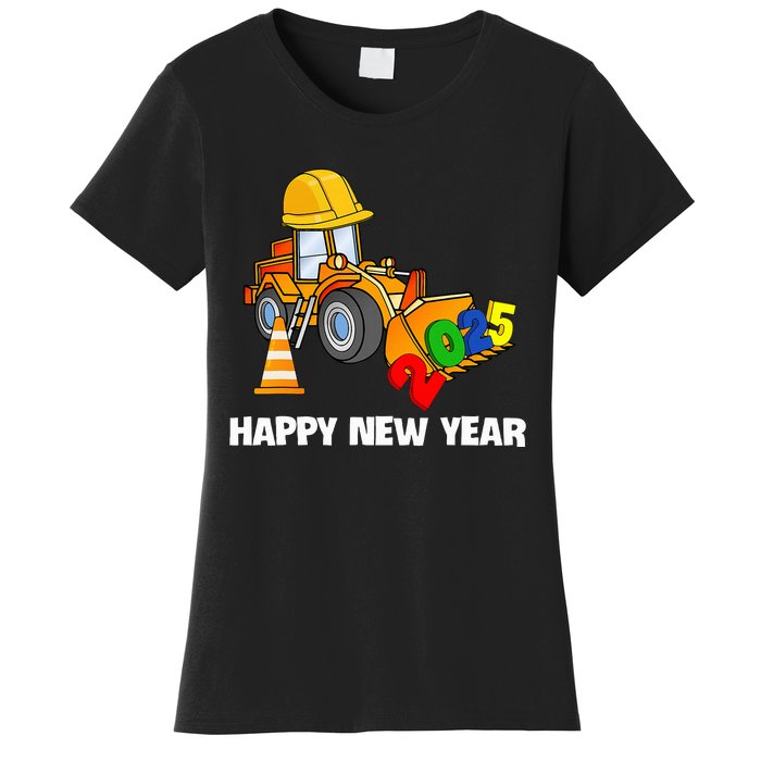 Excavator Happy New Year 2025 Nye Party Women's T-Shirt