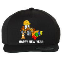 Excavator Happy New Year 2025 Nye Party Wool Snapback Cap