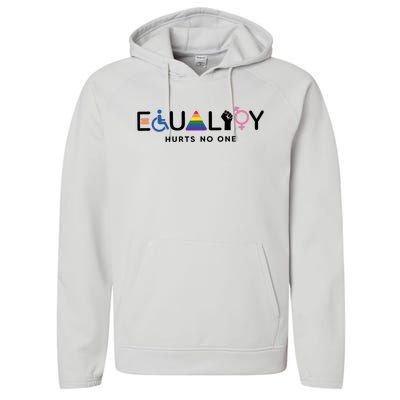 Equality Hurts No One Equal Rights Lgbtq Performance Fleece Hoodie