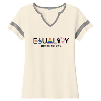 Equality Hurts No One Equal Rights Lgbtq Ladies Halftime Notch Neck Tee